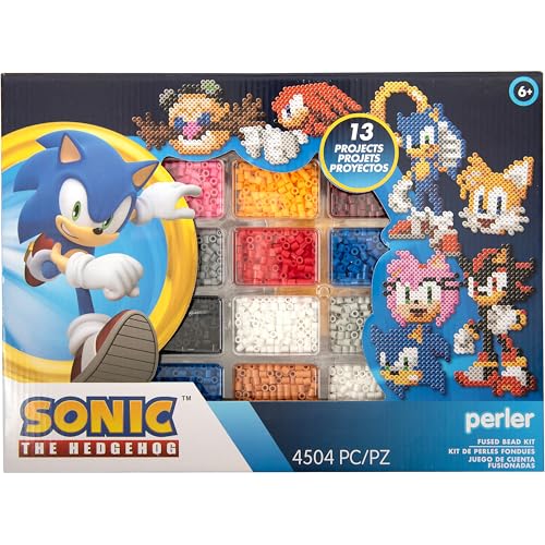 Perler Sonic the Hedgehog Fused Bead Kit, 4500 Pieces, 14 Projects