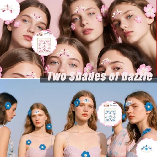 Multicolor Face Gems Rhinestone Stickers - 60 Pc Festival Party Makeup