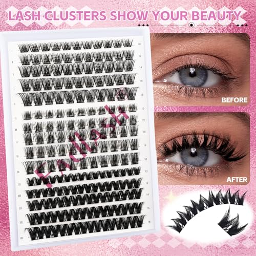 FADLASH Lash Clusters 10-18mm D Curl DIY Eyelash Extensions