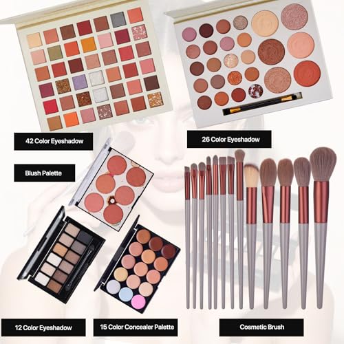All-in-One Makeup Kit for Women & Girls with Brushes