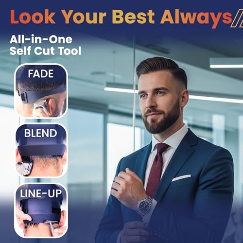 247 Groomed Self Haircut Kit for Men with Neckline & Fade Guide