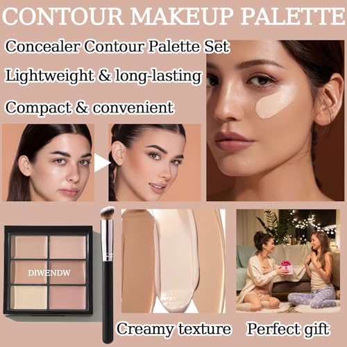 6-Color Correcting Concealer Palette with Brush