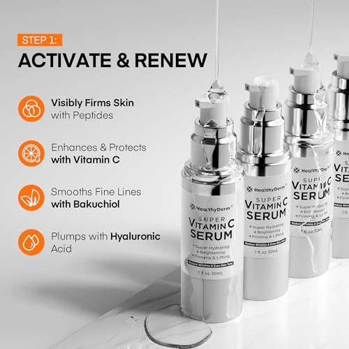 Super Vitamin C with Beef Tallow Honey Balm for Skin Duo ? with Peptides & Niacinamide for Face Wrinkles, Lifting, & Age Spots | Complete Anti-Aging Skincare Set for Restoring Radiance to Mature Skin
