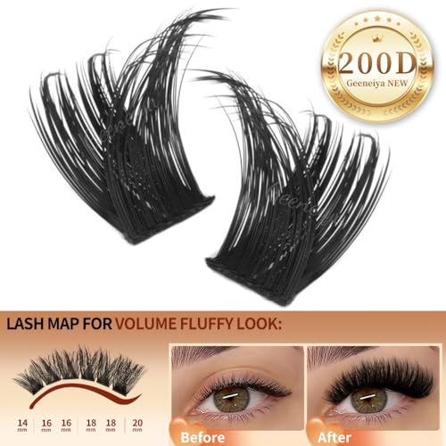 Geeneiya 200D Lash Clusters - Full Volume D Curl 10-20mm