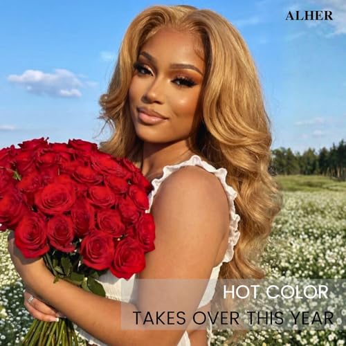 ALHER #27 Honey Blonde Body Wave Human Hair Bundle 20 Inch