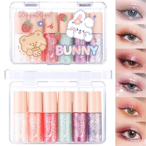 6 Colors Liquid Glitter Eyeshadow Set - Waterproof & Long-Lasting