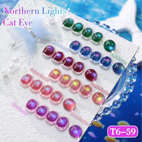 Double Rhythm Cat Eye Gel Nail Polish Kit with Magnet - Glass Galaxy Green