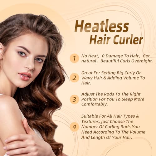 Jumbo Satin Heatless Hair Curler Rods for Overnight Curls - 3 Pack