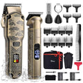 Hatteker Bronze Professional Cordless Hair Clippers & Trimmer Set with T-Blade, Waterproof Grooming Kit