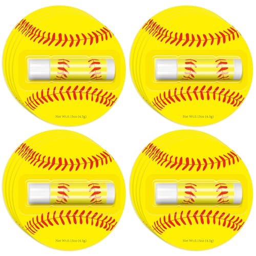 12Pack Softball Lip Balm for softball theme party Bulk Gifts,Beeswax Moisturizing Lip balm,Vanilla Flavor Plumping Chapstick for softball Team Girls kids Men Women Sports Lovers