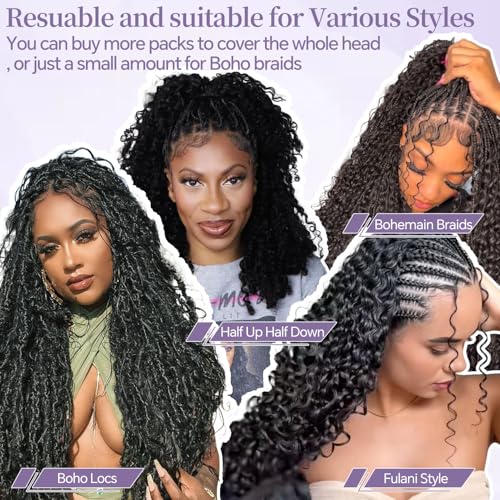 Knotless Crochet Hair 20" Burmese Curly 100% Human Hair
