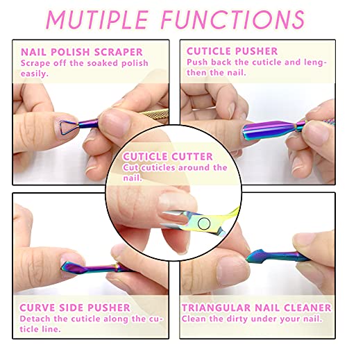 Decute Stainless Steel Cuticle Trimmer and Pusher Set - Manicure Tools