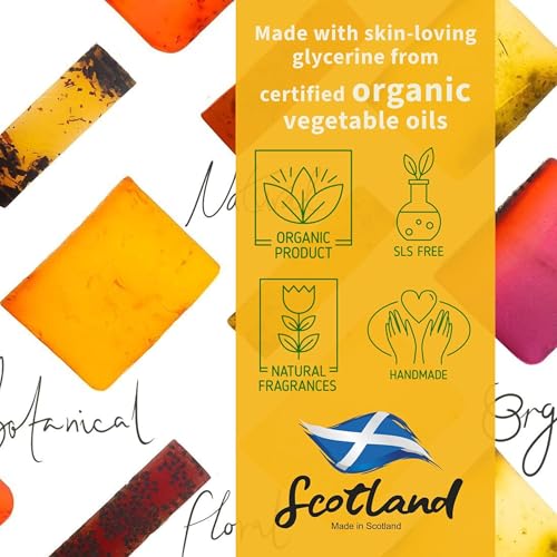 The Highland Soap Company, Handmade Scottish Organic Vegetable Oil Glycerin Soap Bar, Scottish Raspberry, 5.3oz (Pack of 2)