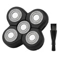 5-Head Replacement Blades for Men's Electric Head Shavers, Universal Snap-on Rotary Razor Refills, Professional Bald Head Grooming Blade with Cleaning Brush, Waterproof & Floating Design (1 Pack)