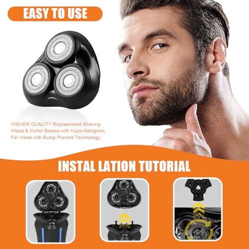 2PACK£¨Black£© Universal Rotary Replacement Shaver Head,Compatible with Remington Shaver Series,for R3,R4,R5,R6,R7,R8,SP-3141 and SP-5161 Foils/Blades