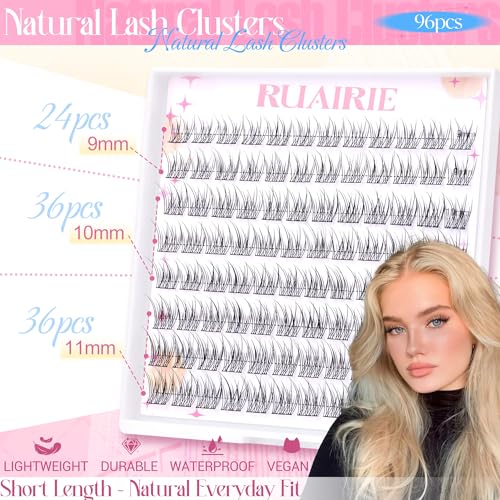 Natural Wispy Lash Clusters 9-11MM DIY Eyelash Extensions 96pcs