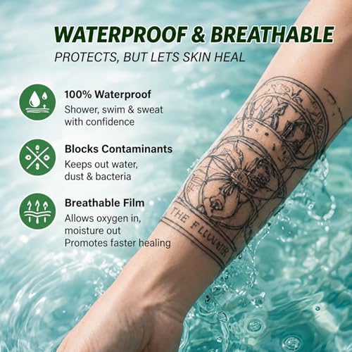 Tattoo Aftercare Bandage - 3 Rolls Waterproof Healing Film (2 Inch, 4 Inch, 6 Inch)