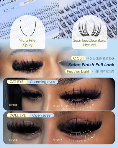 CORUSCATE Bottom Lash Clusters 7-10mm Spiky & Fairy Lashes