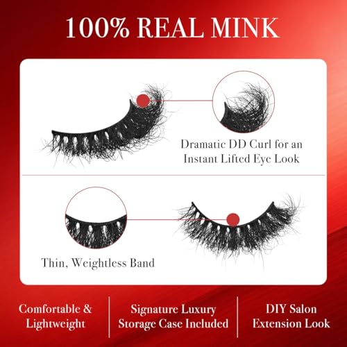 VLuxe DD Curl Real Mink Eyelashes - Dramatic Fluffy Strip Lashes