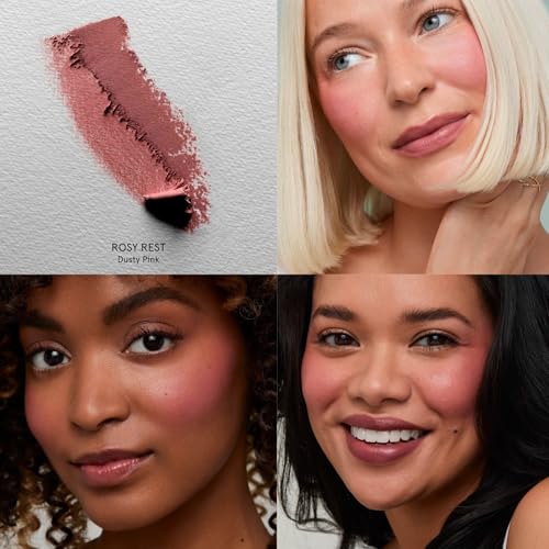 SOSHE Beauty - Blurring Pillow Blush Refill | Featherlight, Cushiony, Cream to Powder Formula | Squalane, Cucumber Seed Extract, Ashwagandha Root | Vegan, Clean, Cruelty-Free (Rosy Rest, Dusty Pink)