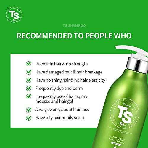 Premium TS Hair Loss Prevention Shampoo 500ml(16.9oz) + 100ml(4.23oz), Made in Korea by TS Shampoo
