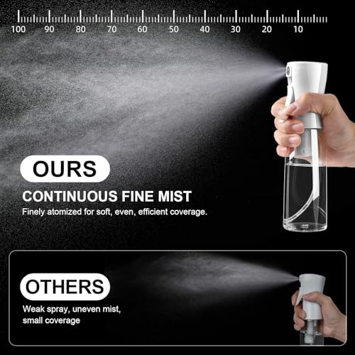 Continuous Spray Bottle for Hair - Ultra-Fine Misting 2pk 6.1oz