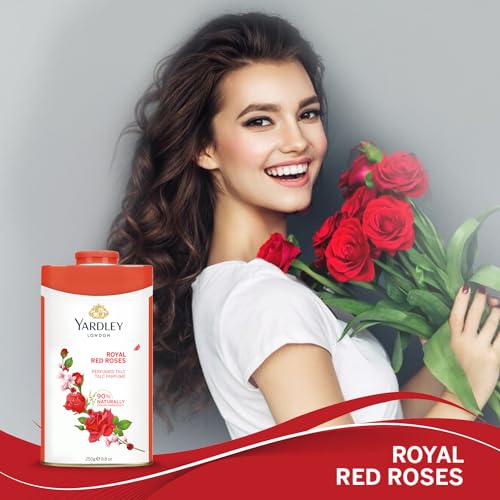Yardley London Red Roses Perfumed Talc Powder, 8.8 oz
