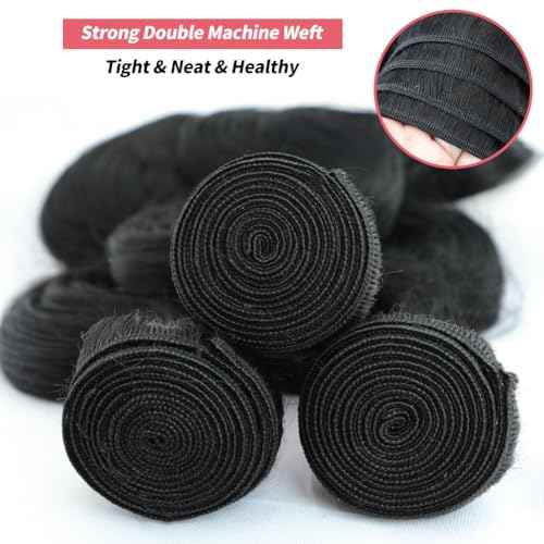 12A Brazilian Human Hair Bundles 14 16 18 Inch Body Wave Bundles Human Hair 100% Unprocessed Brazilian Virgin Human Hair Body Wave 3 Bundles Human Hair Extension Natural Color