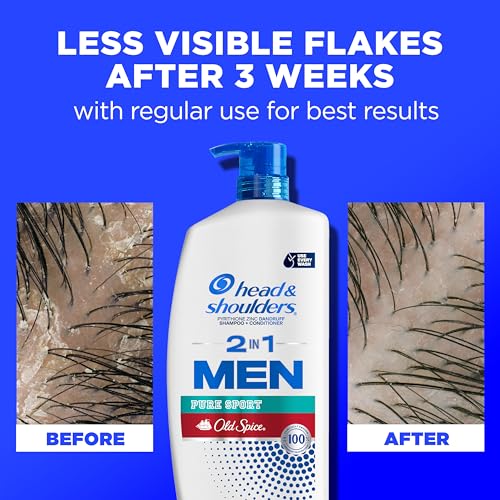 Head & Shoulders Old Spice Pure Sport 2-in-1 Anti-Dandruff Shampoo Twin Pack, 31.4 fl oz Each