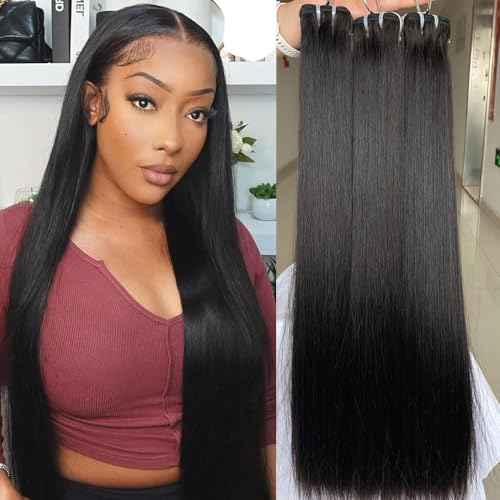 16A Straight Raw Bundles Human Hair,Triple Lifespan Than Regular Virgin Hair,Keep Texture Silky Soft,3 Raw Bundles Human Hair Straight Quick Weave 10 12 14 Inch
