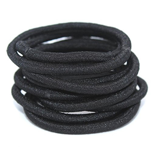 La Tartelette 4 mm Elastic Bands Hair Ties Children Rubber hair headbands - 10 Pcs (Black)