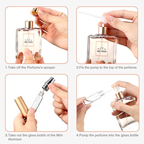 Boao 40 Pcs 5 ml Perfume Travel Refillable Atomizer Mini Cologne Perfume Atomizer Refillables Bulk Portable Mini Spray Bottle Compatible with Dispenser Pump Transfer Tool for Outgoing