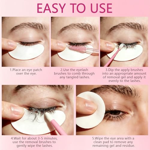 Pjordo Eyelash Extension Remover Cream Kit - 10g with 40 Tools