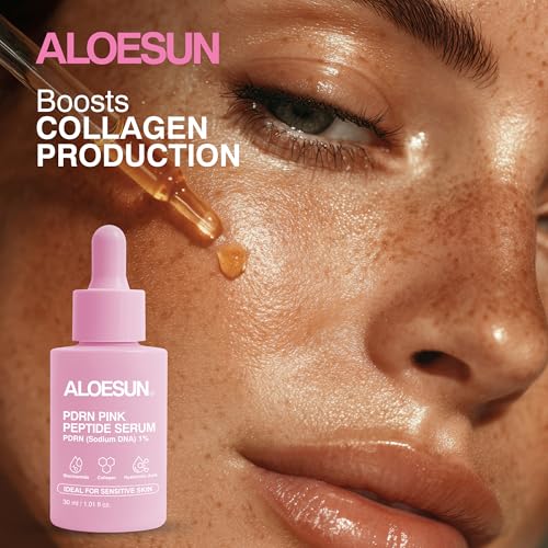 ALOESUN Salmon DNA PDRN Pink Peptide Niacinamide Face Serum - Korean Skin Care - Hydrating Moisturizing Firming Uneven Tone & Dark Spots - Collagen Support Complex - Lightweight Finish - 1.01 Fl Oz