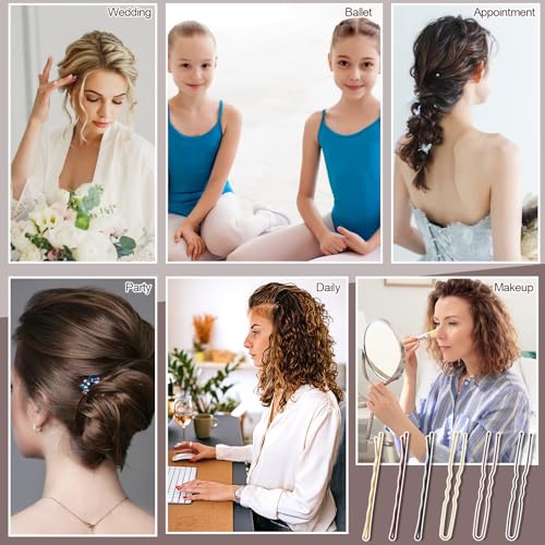 480 Pc Bobby Pins & Hair Elastics Kit, Black/Brown/Gold
