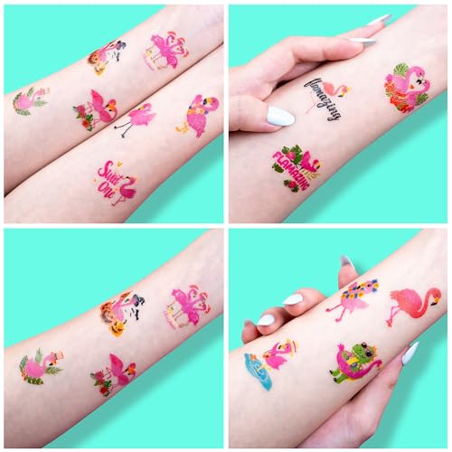 96 Piece Flamingo Temporary Tattoos for Kids