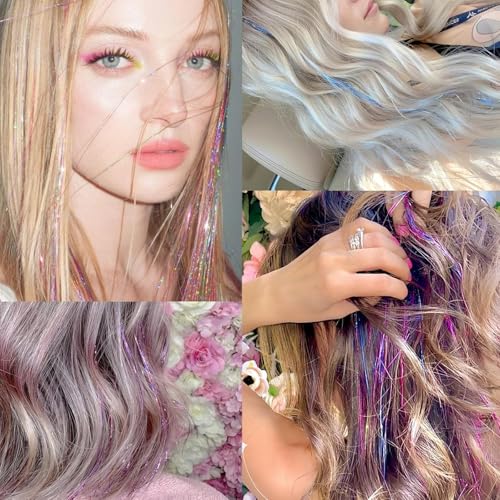 Hair Tinsel Kit 18 Colors 7600 Strands with Tools