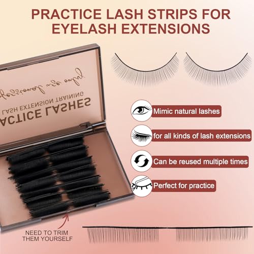 Lash Extension Practice Kit - 80 Pairs with Silicone Eye Pads