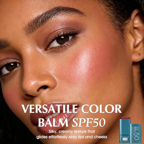 QHOSIULI SPF50 Color Balm - 3-in-1 Creamy Blush & Lip Tint