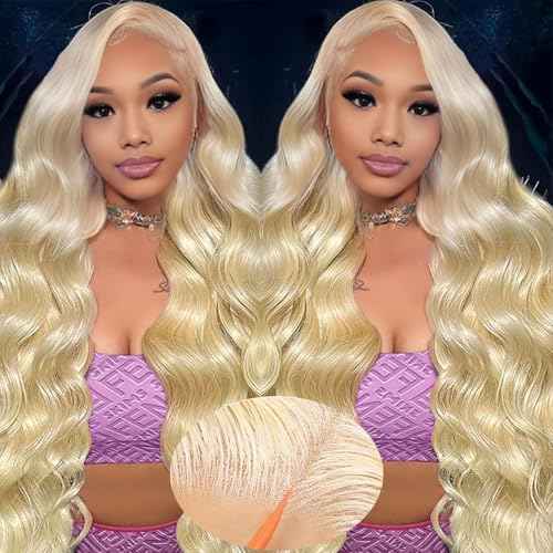 200 Density 613 Glueless Wigs Human Hair Pre Plucked Pre Cut Blonde Lace Front Wigs 4X4 Glueless Wear and Go 613 Body Wave Lace Front Wig Human Hair 613 Wig 32Inch