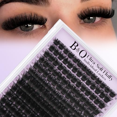 B&Q Fluffy Lash Clusters 10-18mm D Curl Extensions