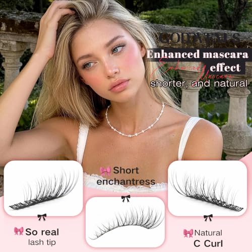 Goddvenus ZC-Short Natural Lash Clusters 8-14mm Wispy Fake Eyelashes for DIY Extensions