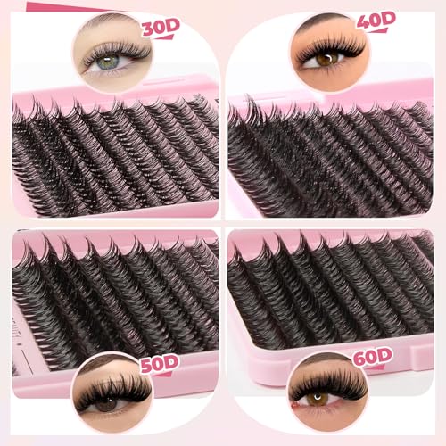 Lash Clusters Kit 800pcs Wispy Eyelash Clusters D Curl Natural Lashes Clusters DIY Lash Extension Kit Individual Lashes Cluster (30D&40D&50D&60D£¬8-17mm)