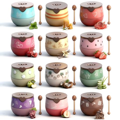 Charm Kiss 12 Flavor Lip Balm Set with Honey & Vitamin E