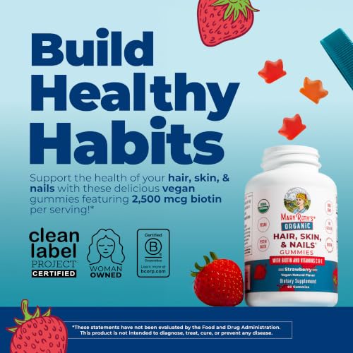MARYRUTH'S Organic Hair Skin & Nails Biotin Gummies 60ct