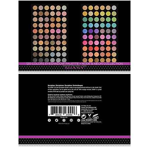 SHANY Ultimate Fusion - 120 Color Highly Pigmented Makeup Palette Long Lasting Blendable Natural Colors Eye shadow Palette Natural Nude and Neon Combination