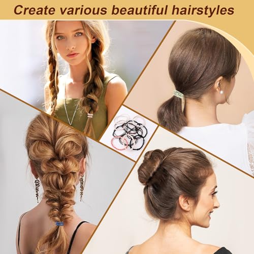 48 Pcs Boho Hair Ties Elastic Ponytail Holders No Damage