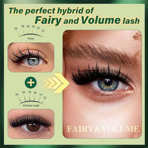200D Volume Lash Clusters with Spikes - 12-20mm D Curl DIY Eyelash Extensions