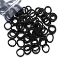 WANBY Mini Black Hair Ties - 100 Pcs Seamless Soft Elastics
