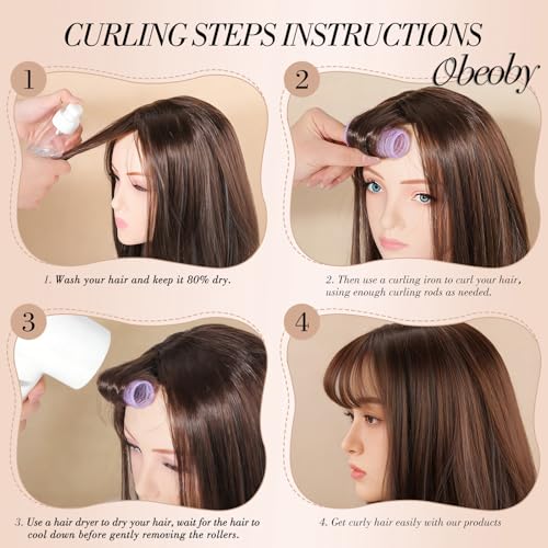 24-Piece Self-Grip Small Hair Rollers Set (25mm) | Heatless Curlers for Bangs